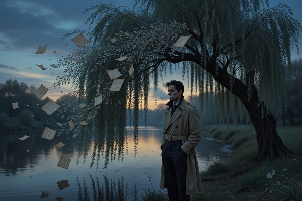 Nâzım Hikmet'in meşhur Salkımsöğüt şiirinden ve Moskova'daki gurbet yıllarındaki derin melankolisinden ilham alan sanatsal görsel.